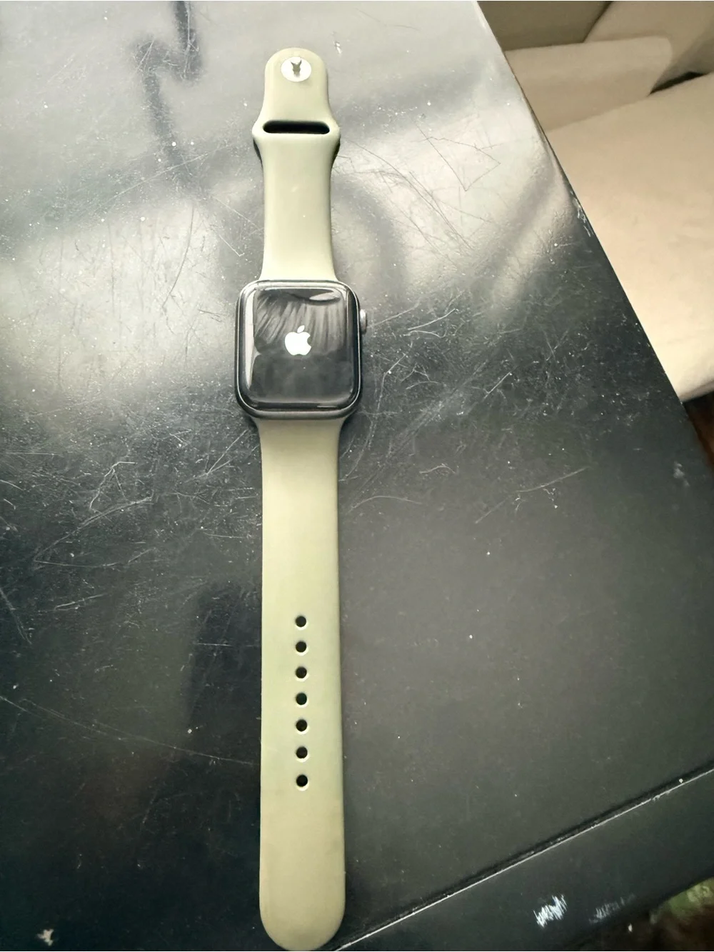 Apple Watch with Olive Green Silicone Sport Band